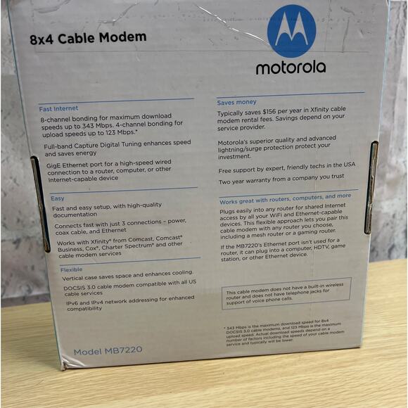 Motorola MB722010 343Mbps DOCSIS 3.0 Cable Modem - Picture 6 of 6